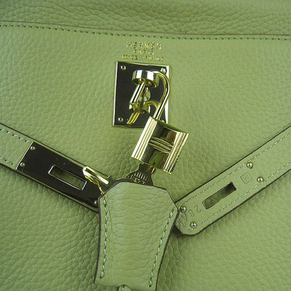 High Quality Hermes Kelly 35CM Togo Leather Bag Green 6308 - Click Image to Close